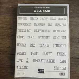 Stampin' Up! Well Said Cling Stamp Set